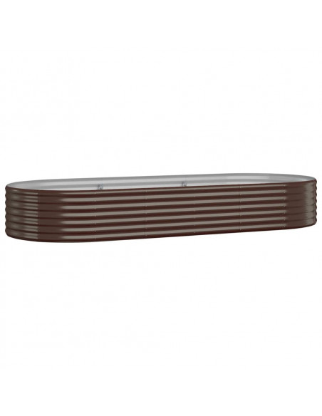 Letto Giardino Acciaio Verniciato Polvere 249x100x36cm Marrone