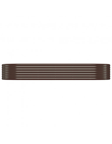 Letto Giardino Acciaio Verniciato Polvere 249x100x36cm Marrone