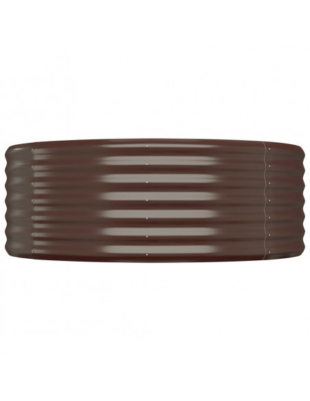 Letto Giardino Acciaio Verniciato Polvere 249x100x36cm Marrone