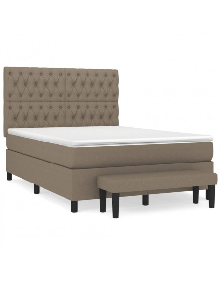 Giroletto a Molle con Materasso Tortora 140x200 cm in Tessuto