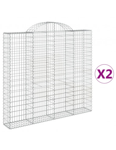Cesti Gabbioni ad Arco 2 pz 200x30x180/200 cm Ferro Zincato