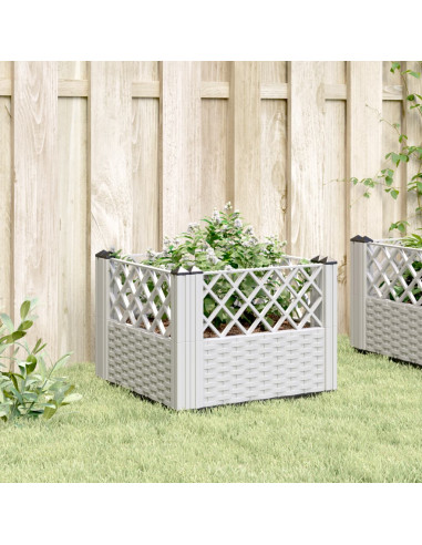 Fioriera da Giardino con Picchetti Bianca 43,5x43,5x43,5 cm PP