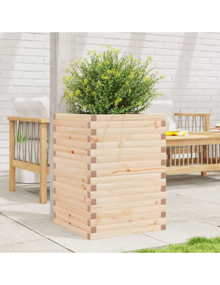Fioriera da Giardino 50x50x68,5 cm in Legno Massello di Pino