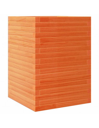 Fioriera Giardino Marrone Cera 50x50x68,5cm Legno Massello Pino