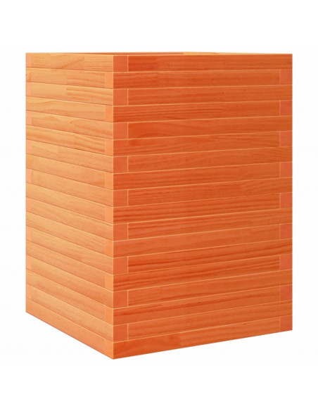 Fioriera Giardino Marrone Cera 50x50x68,5cm Legno Massello Pino