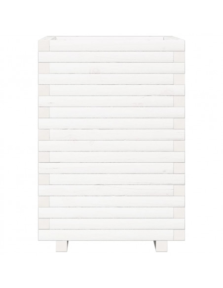 Fioriera da Giardino Bianca 50x50x72 cm Legno Massello di Pino