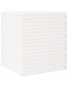 Fioriera da Giardino Bianca 60x60x68,5 m Legno Massello di Pino 2