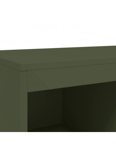Credenza Verde Oliva 68,5x39x111,5 cm Acciaio Laminato a Freddo