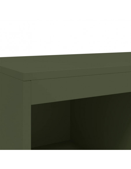 Credenza Verde Oliva 68,5x39x111,5 cm Acciaio Laminato a Freddo