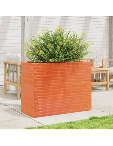 Fioriera Giardino Marrone Cera 90x40x68,5cm Legno Massello Pino