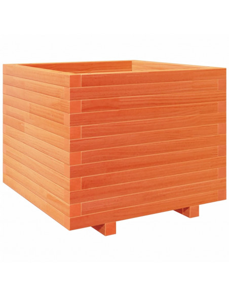 Fioriera Giardino Marrone Cera 60x60x49,5cm Legno Massello Pino