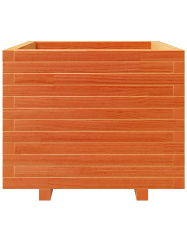 Fioriera Giardino Marrone Cera 60x60x49,5cm Legno Massello Pino