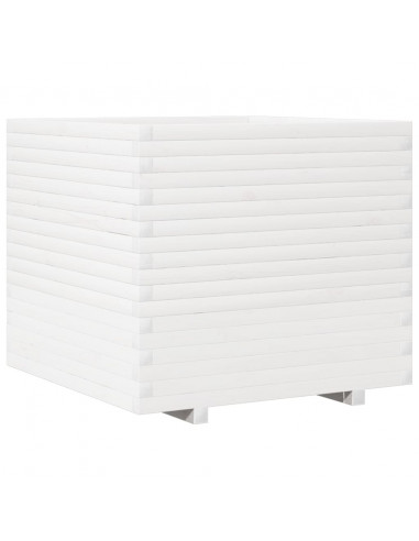 Fioriera da Giardino Bianca 80x80x72 cm Legno Massello di Pino