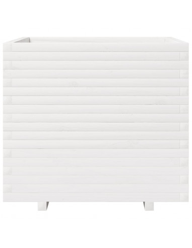 Fioriera da Giardino Bianca 80x80x72 cm Legno Massello di Pino
