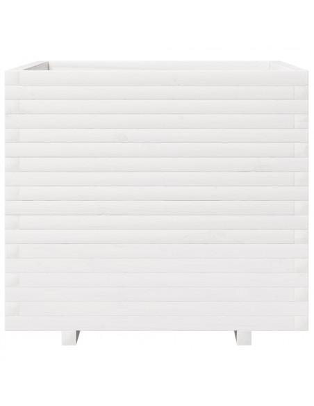 Fioriera da Giardino Bianca 80x80x72 cm Legno Massello di Pino