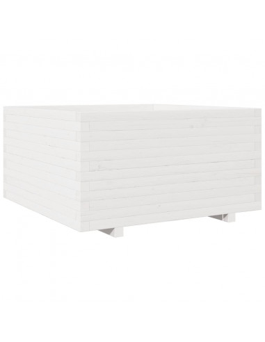 Fioriera da Giardino Bianca 90x90x49,5cm Legno Massello di Pino