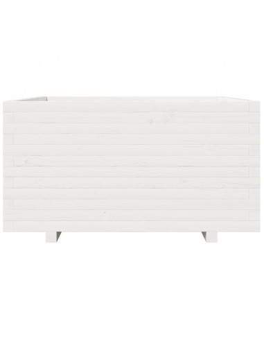 Fioriera da Giardino Bianca 90x90x49,5cm Legno Massello di Pino