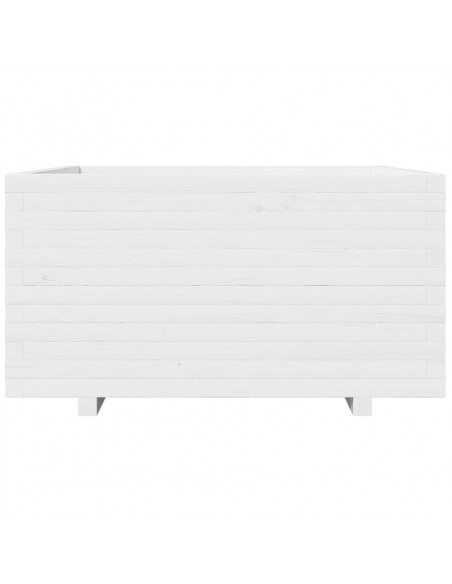 Fioriera da Giardino Bianca 90x90x49,5cm Legno Massello di Pino