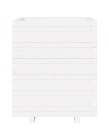 Fioriera da Giardino Bianca 60x60x72,5cm Legno Massello di Pino