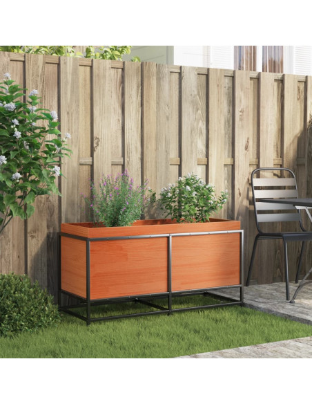 Fioriera Giardino Marrone Cera 100x40x50 cm Legno Massello Pino
