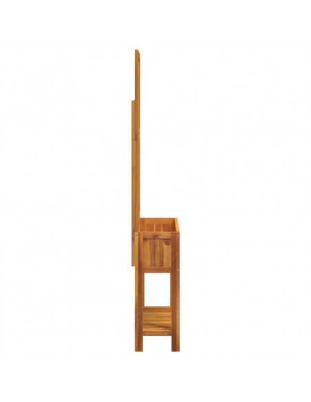 Fioriera con Traliccio e Ripiano 100x32x185 cm Legno Acacia