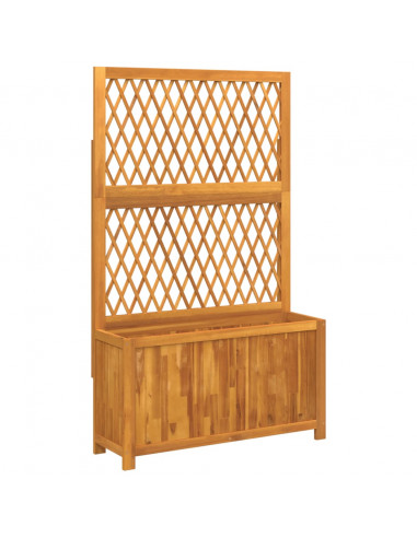 Fioriera con Traliccio 100x32x165 cm Legno Massello di Acacia