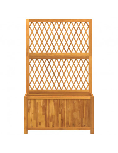 Fioriera con Traliccio 100x32x165 cm Legno Massello di Acacia