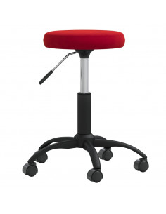 Sedia Girevole da Ufficio Rosso Vino in Velluto 2