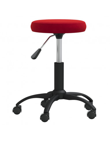 Sedia Girevole da Ufficio Rosso Vino in Velluto