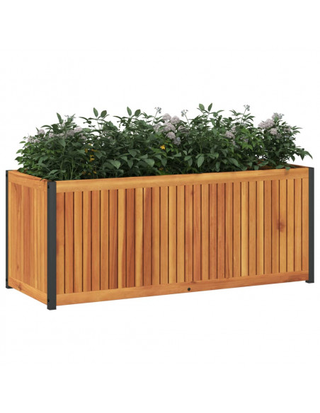 Fioriera da Giardino 110x45x44 cm in Legno Acacia e Acciaio