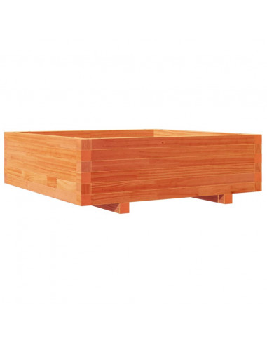 Fioriera Giardino Marrone Cera 80x80x26,5cm Legno Massello Pino