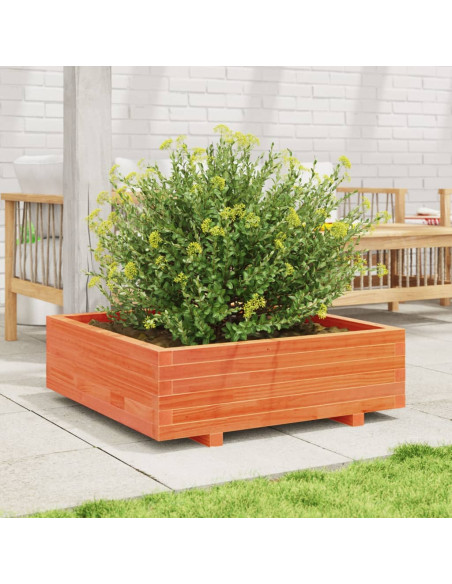 Fioriera Giardino Marrone Cera 80x80x26,5cm Legno Massello Pino