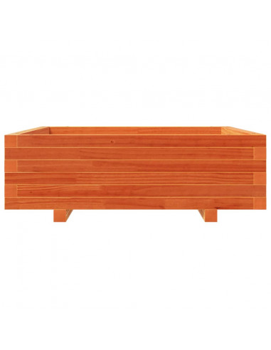 Fioriera Giardino Marrone Cera 80x80x26,5cm Legno Massello Pino