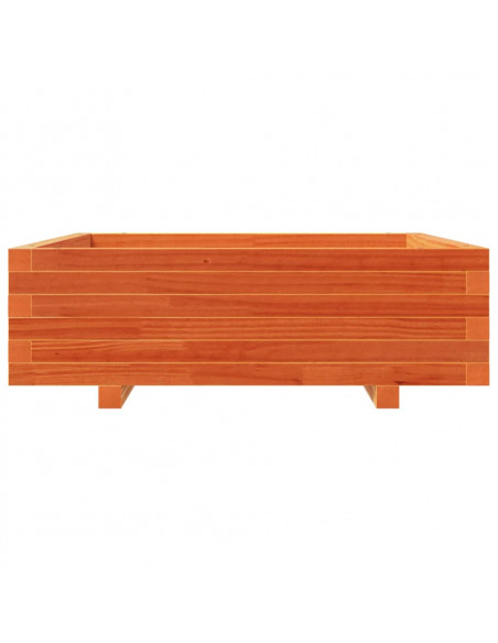 Fioriera Giardino Marrone Cera 80x80x26,5cm Legno Massello Pino