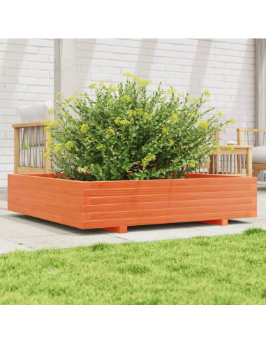 Fioriera Giardino Marrone Cera 110x110x26,5 cm in Legno di Pino