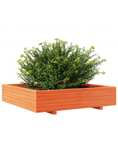 Fioriera Giardino Marrone Cera 110x110x26,5 cm in Legno di Pino