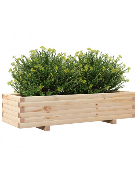 Fioriera da Giardino 110x40x26,5 cm in Legno Massello di Pino