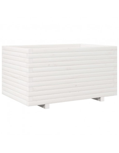 Fioriera da Giardino Bianca 90x60x49,5cm Legno Massello di Pino