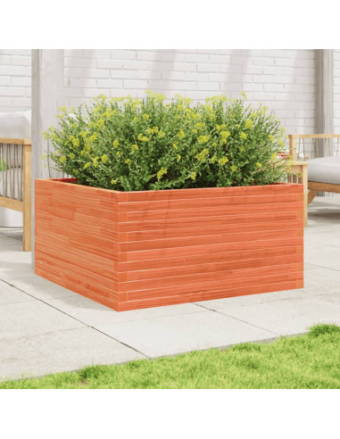 Fioriera Giardino Marrone Cera 90x90x46 cm Legno Massello Pino