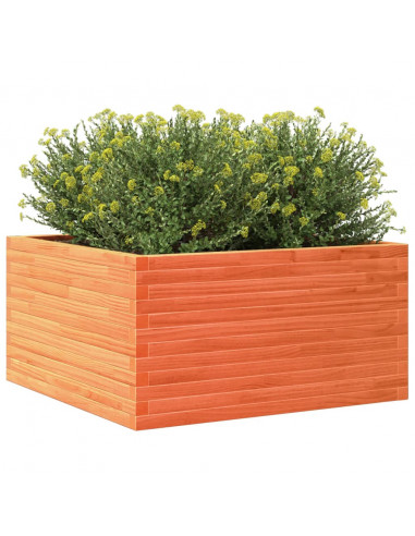 Fioriera Giardino Marrone Cera 90x90x46 cm Legno Massello Pino
