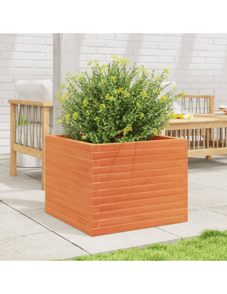 Fioriera Giardino Marrone Cera 60x60x46 cm Legno Massello Pino