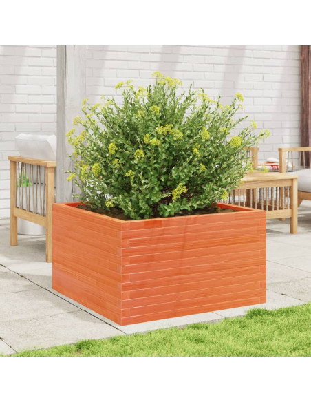 Fioriera Giardino Marrone Cera 80x80x45,5cm Legno Massello Pino