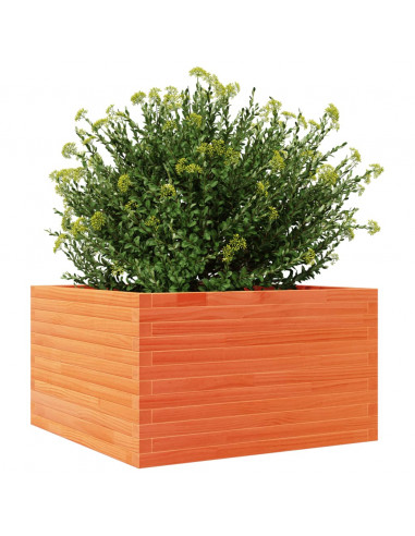 Fioriera Giardino Marrone Cera 80x80x45,5cm Legno Massello Pino