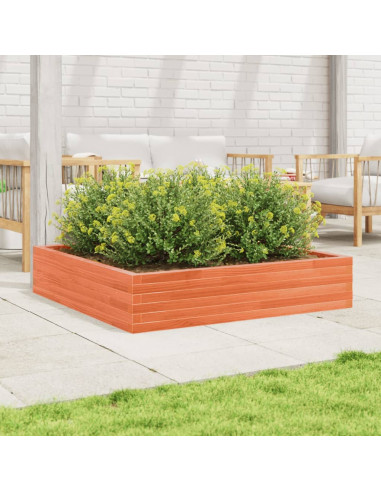 Fioriera Giardino Marrone Cera 110x110x23cm Legno Massello Pino