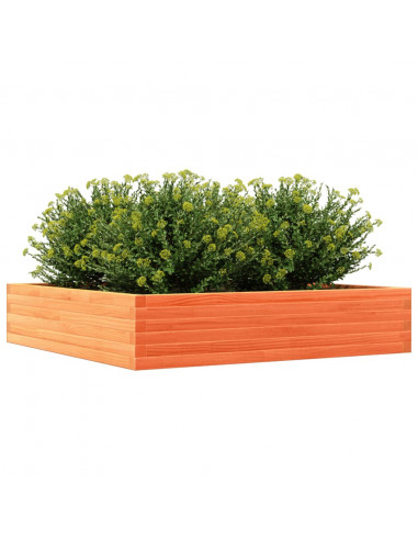 Fioriera Giardino Marrone Cera 110x110x23cm Legno Massello Pino