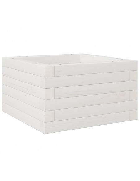 Fioriera da Giardino Bianca 40x40x23 cm Legno Massello di Pino