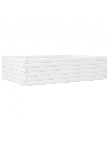 Fioriera da Giardino Bianca 90x60x23 cm Legno Massello di Pino