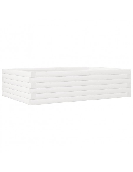 Fioriera da Giardino Bianca 90x60x23 cm Legno Massello di Pino