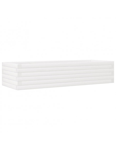Fioriera da Giardino Bianca 110x40x23 cm Legno Massello di Pino