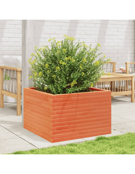 Fioriera Giardino Marrone Cera 70x70x45,5cm Legno Massello Pino